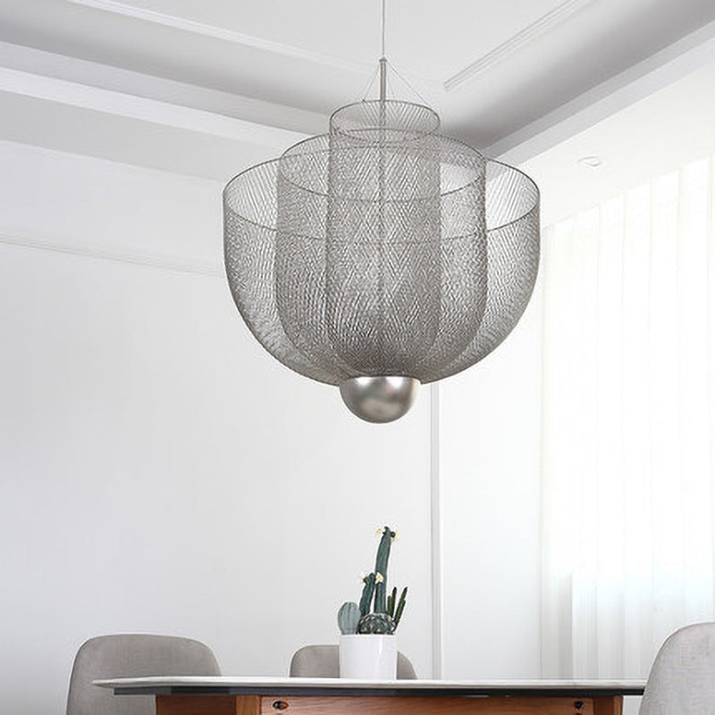 Opulent Metal Grid Pendant Light - Cueteks