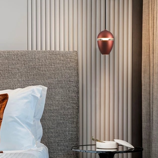 Simple Small 1-Light Bedside Pendant Light for Bedroom - Cueteks