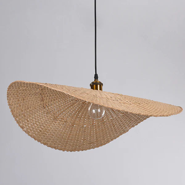 Handmade Natural Bamboo Wicker Pendant Lamp For Living Room - Cueteks