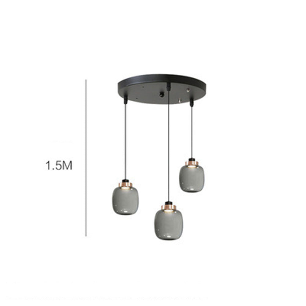 Minimalist Glass Smoke Gray Pendant Light - Cueteks