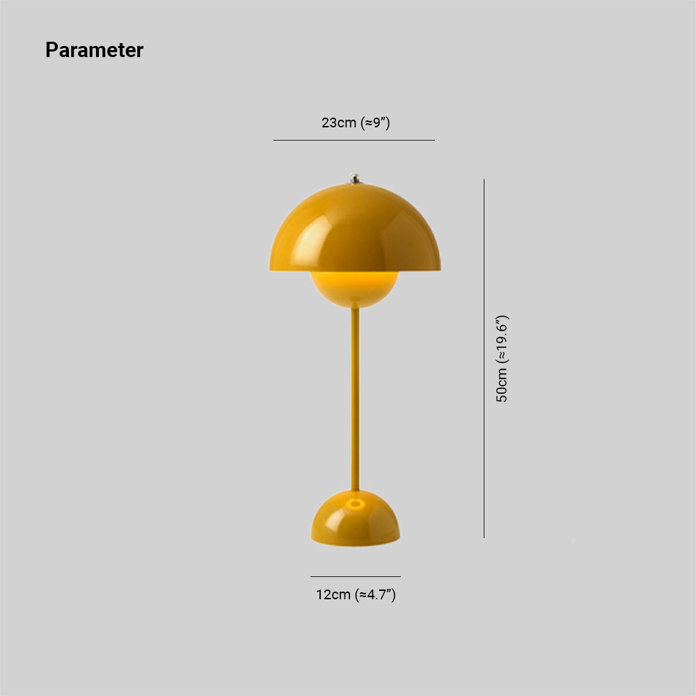 Morandi Mushroom Table Lamp, Rechargeable, Multi Colors, Metal - Cueteks