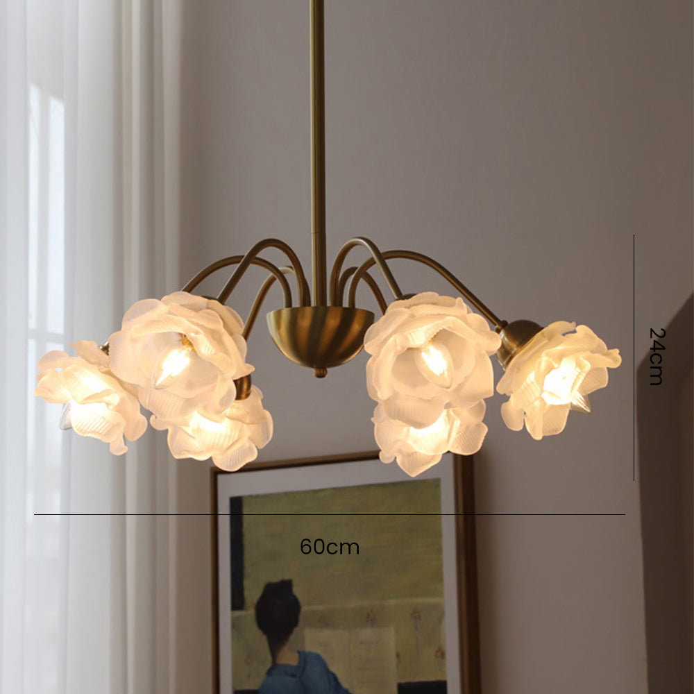 Modern French Retro Copper White Chandelier - Cueteks