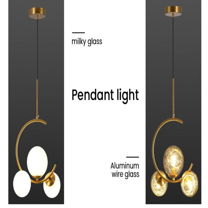 Glaskugel Deckenleuchte Goldene Lampen - Cueteks