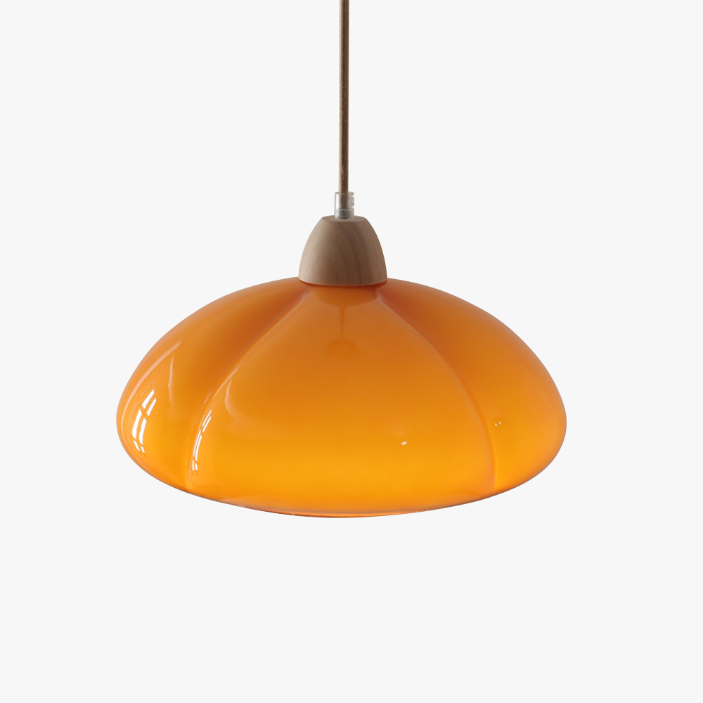 Vintage Glass Pumpkin Pendant Light - Cueteks