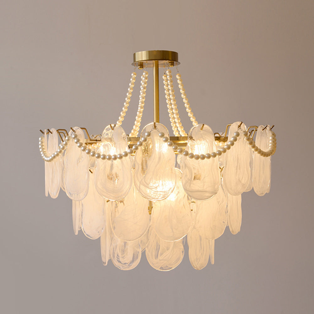 Kirsten Kronleuchter Farbe Temperatur Schaltbar Perle & Glas, ∅50/60/70/80cm - Cueteks