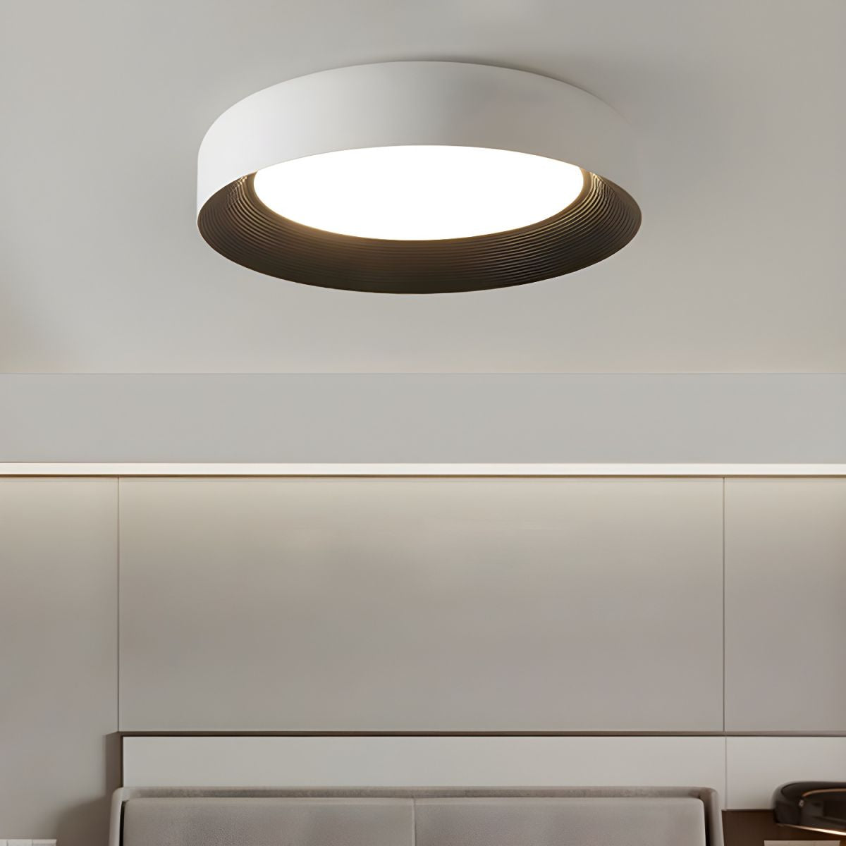 Modern LED Metal Ceiling Lamp Flush Mount Black Ceiling Light - Cueteks