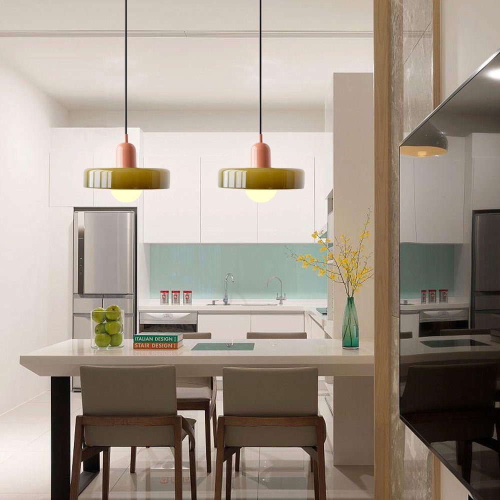 2 Heads Modern Bauhaus Glass Pendant Light - Cueteks