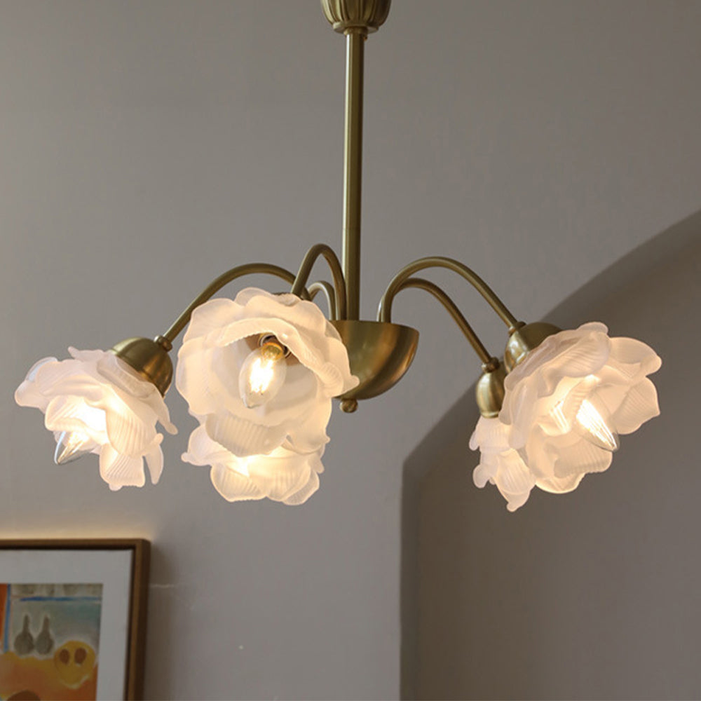 Modern French Retro Copper White Chandelier - Cueteks