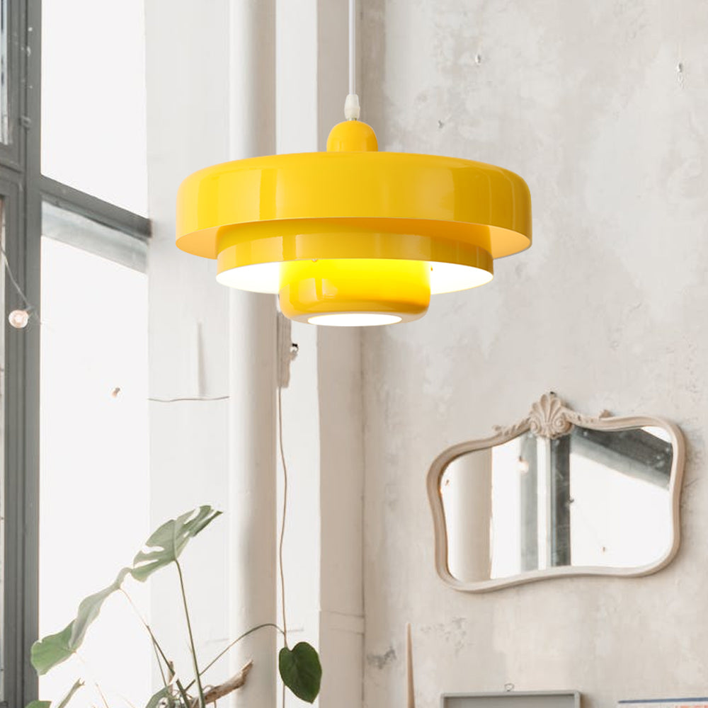 Mid-century Single Head Medieval Iron Round Pendant Light - Cueteks