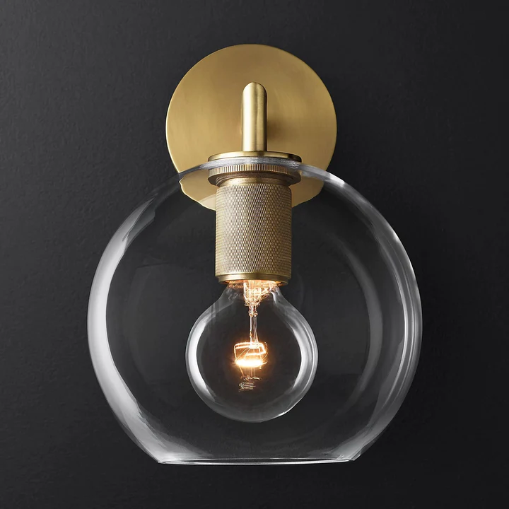 Armed Retro Brass Wall Sconce - Cueteks