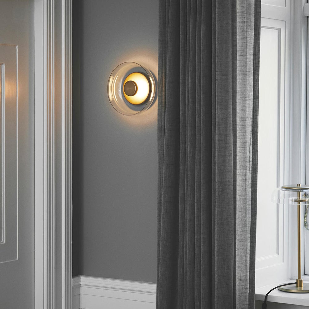 Glass Bowl Bedroom Bedside Wall Light - Cueteks