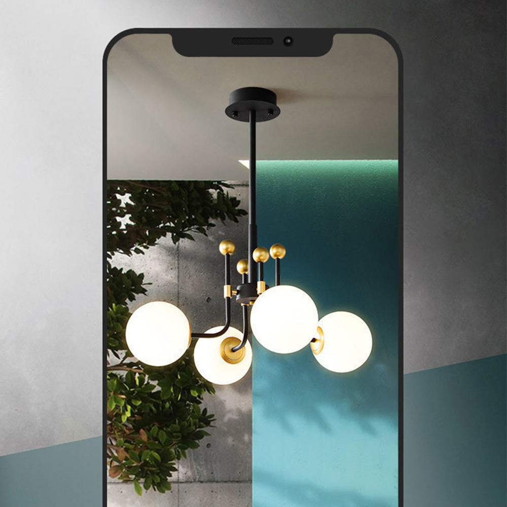 Black Gold Sputnik Chandelier Modern Pendant Light - Cueteks