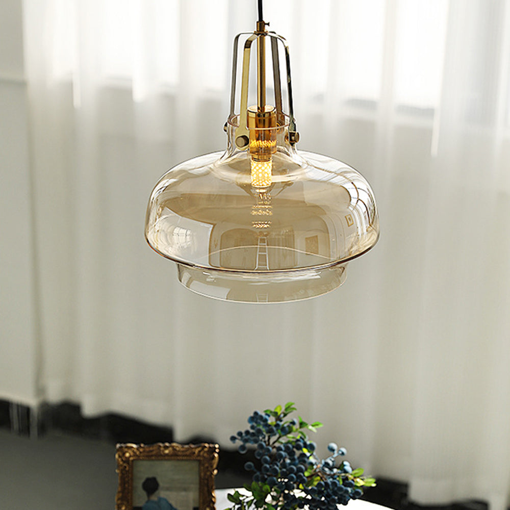 Modern Clear Fish Tank Shaped Glass Pendant Light - Cueteks