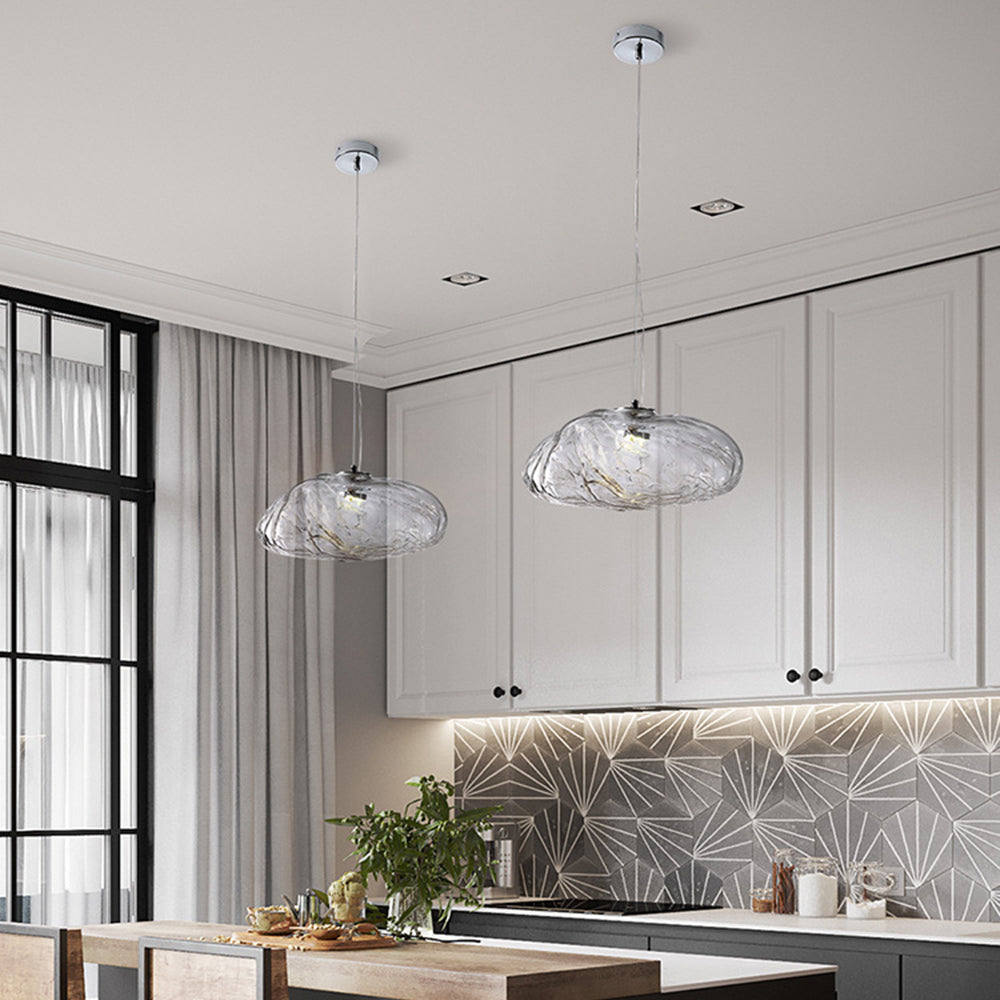 Stylish Glass Cloud Shape Pendant Light Indoor Fixture Decorative Light - Cueteks