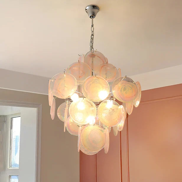 Pink Murano Glass Chandelier for Living Room - Cueteks