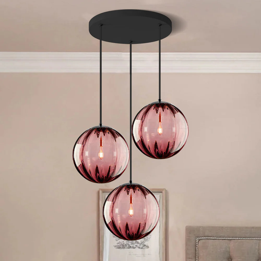 Modern Simple Round Glass Pendant Light - Cueteks