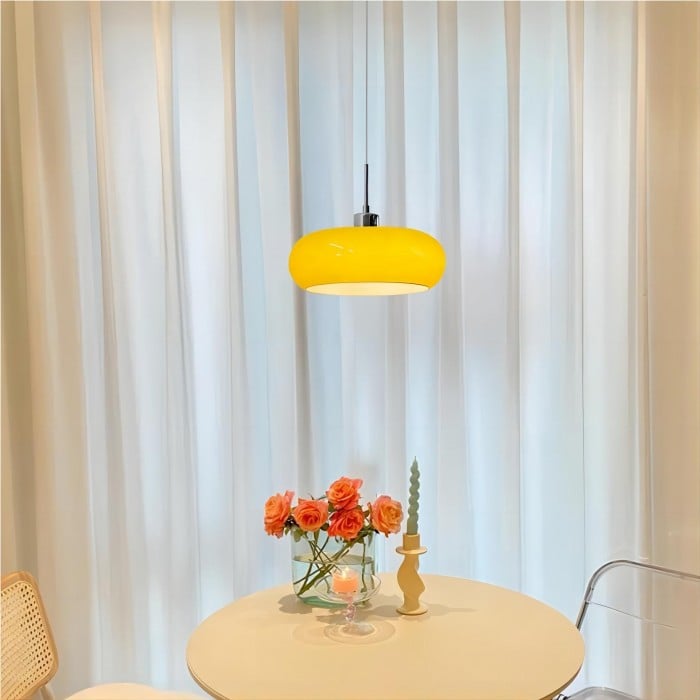 Nordic Retro Bauhaus Round Glass Pendant Light - Cueteks