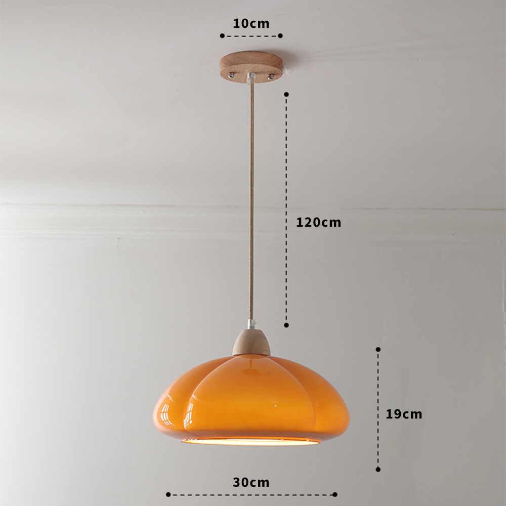 Vintage Glass Pumpkin Pendant Light - Cueteks