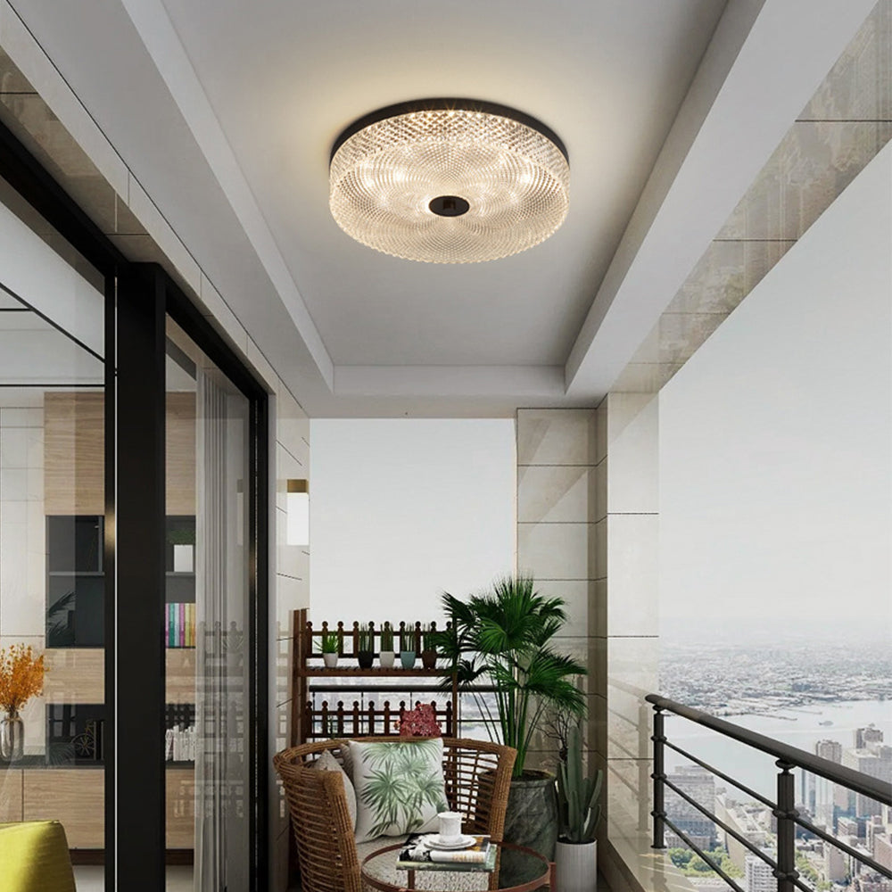Modern Simple Crystal Copper Ceiling Light - Cueteks