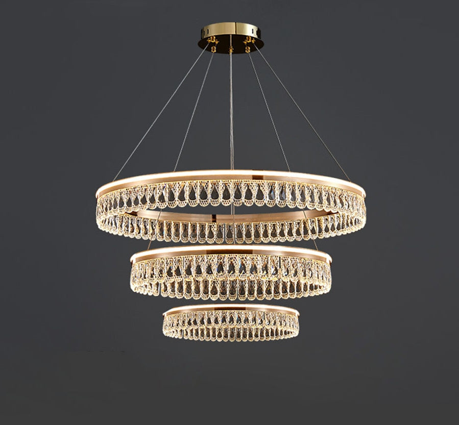 Luxury Large Crystal Ring Chandelier - Cueteks