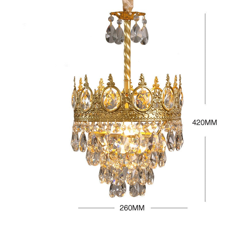 Retro French Gold Crystal Chandelier - Cueteks