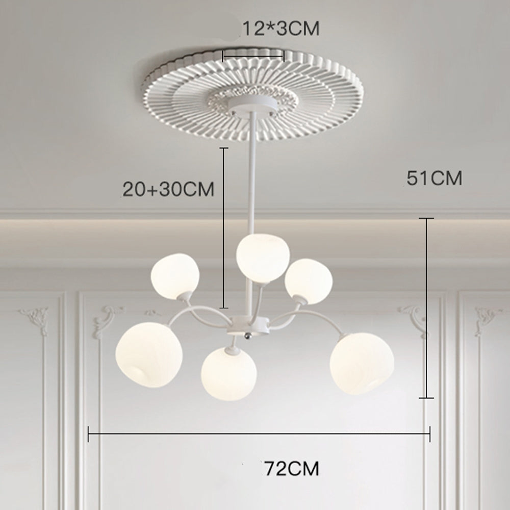White Glass Globe Sputnik Shape Chandelier - Cueteks