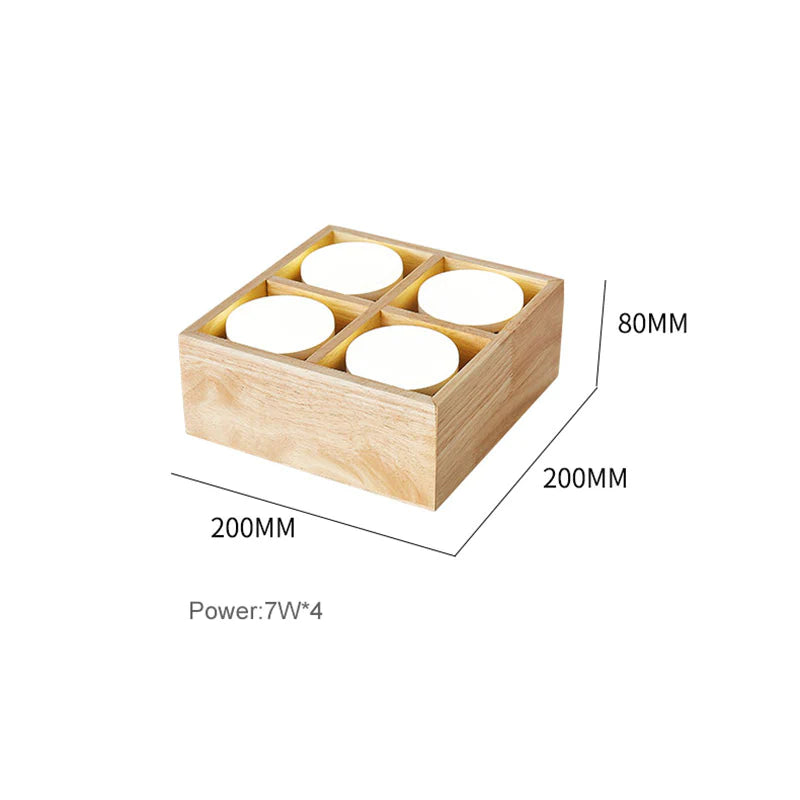 Ozawa Einfache LED Deckenleuchte aus Holz für Wohnzimmer, Schlafzimmer - Cueteks