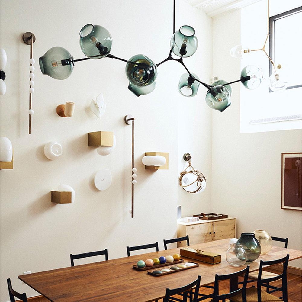 Branching Bubble Glass Ball Chandelier for Living Room - Cueteks