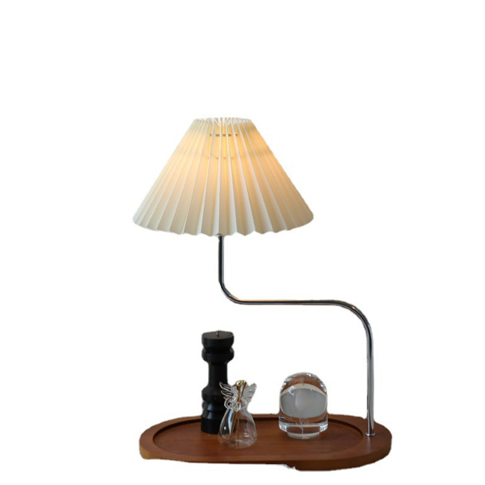 Solid Wood Retro Creative Pleated Table Lamp - Cueteks