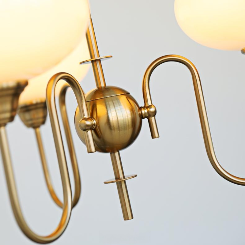 Vintage Creamy Persimmon Glass Chandelier - Cueteks