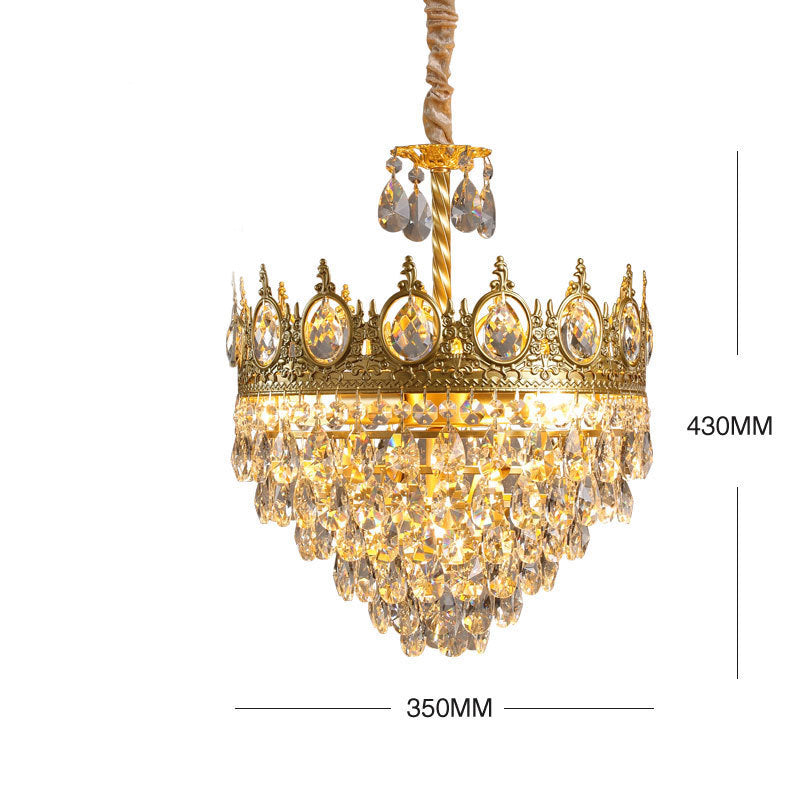 Retro French Gold Crystal Chandelier - Cueteks
