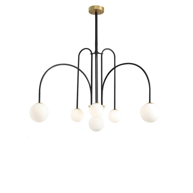 Art Deco Glass Ball Chandelier - Cueteks
