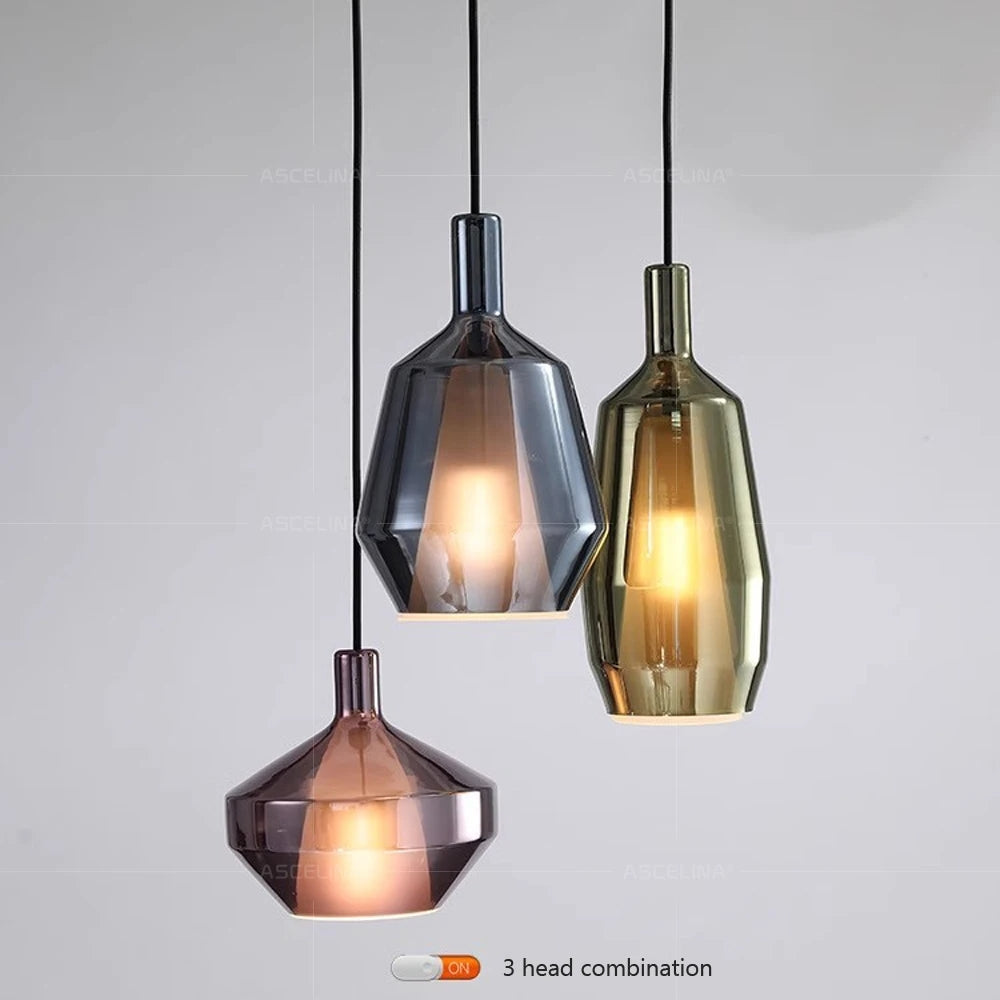 Modern Multicolored Glass Pendant Lamp for Dining - Cueteks