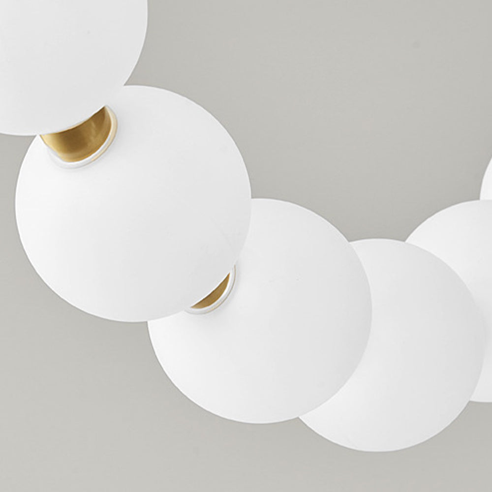 Unique Pearl Design White Ball LED Necklace Chandelier - Cueteks