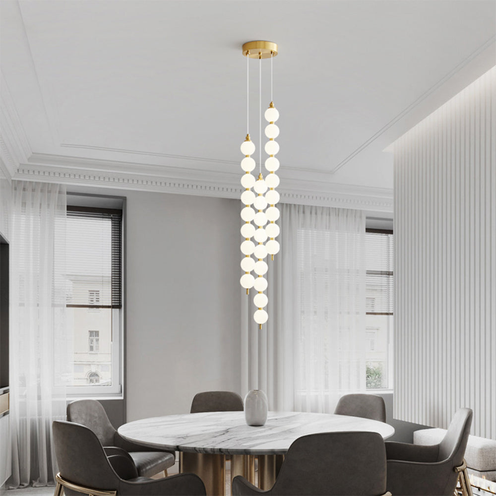 Contemporary LED White Ball Pendant Light - Cueteks
