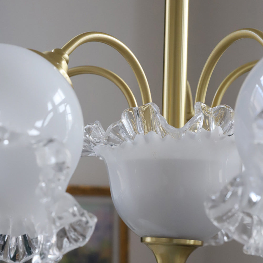 Large Flower Shape Copper Ceiling Chandelier - Cueteks