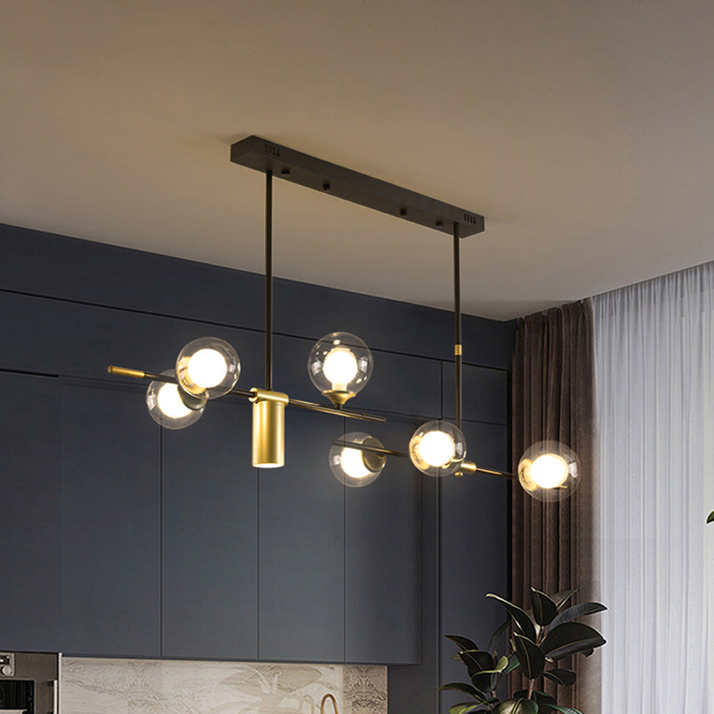 Brass Contemporary LED Chandelier Sputnik Chandelier 7-Light - Cueteks
