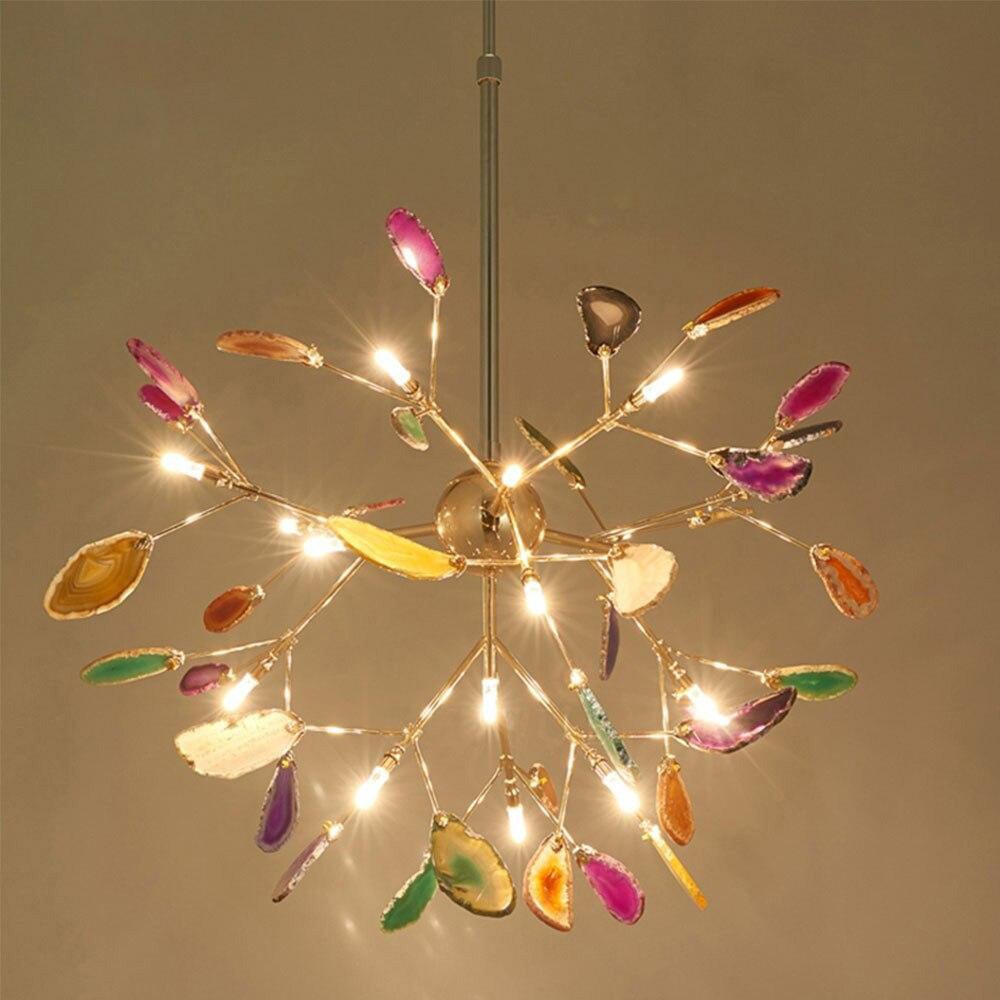 Nordic Creative Light Luxury Agate Stone Chandelier - Cueteks