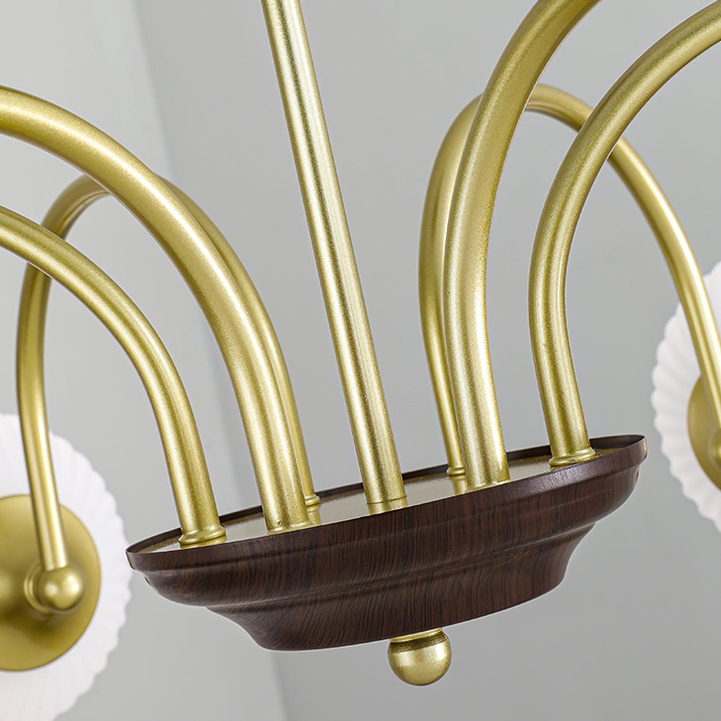 Contemporary Cream Ribbed Glass Chandelier - Cueteks
