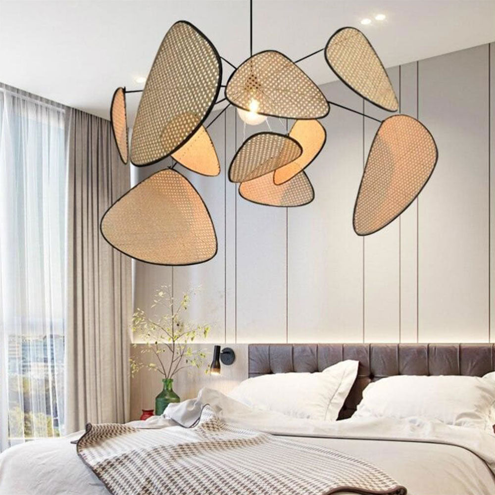 Modern Irregular Shape Rattan Kitchen Pendant Light - Cueteks