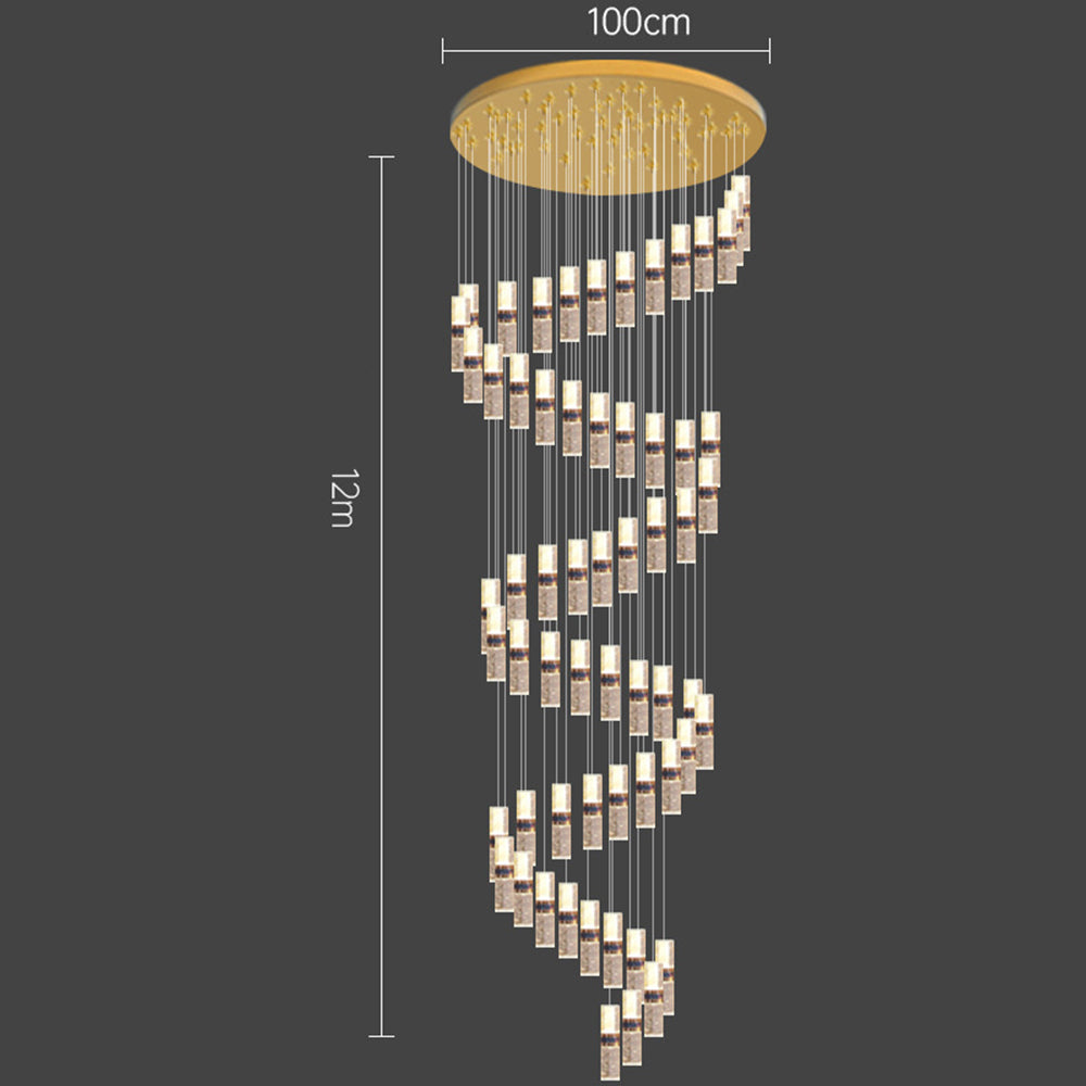 Luxury Crystal Staircase Long Chandelier - Cueteks