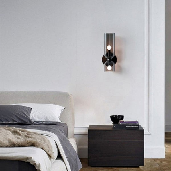 Double Head Glass Wall Lamp LED Sconce for Bedroom - Cueteks