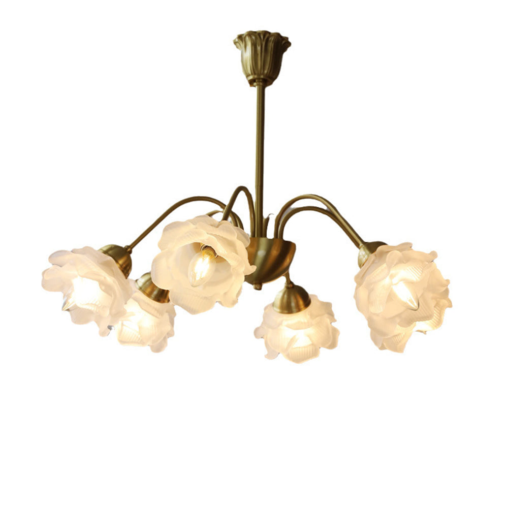 Modern French Retro Copper White Chandelier - Cueteks