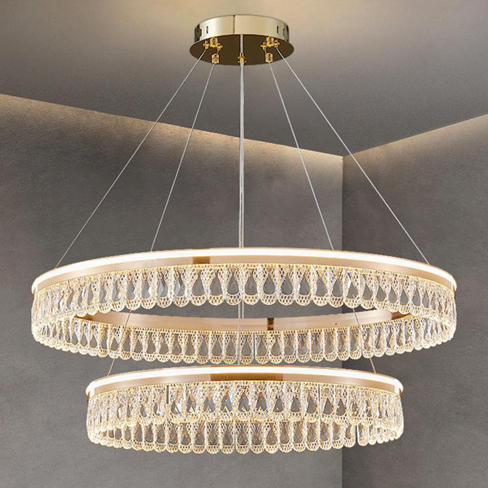 Luxury Large Crystal Ring Chandelier - Cueteks