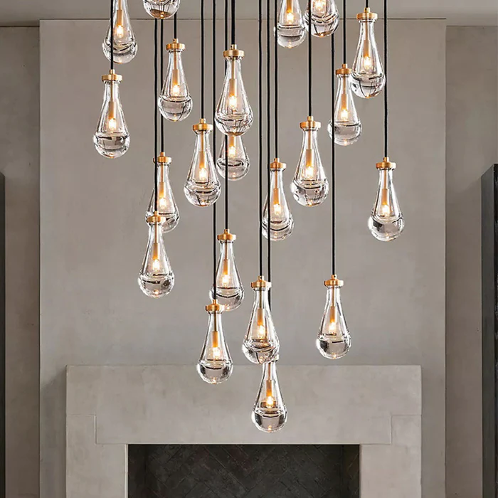 Modern Art Deco Raindrop Chandelier - Cueteks