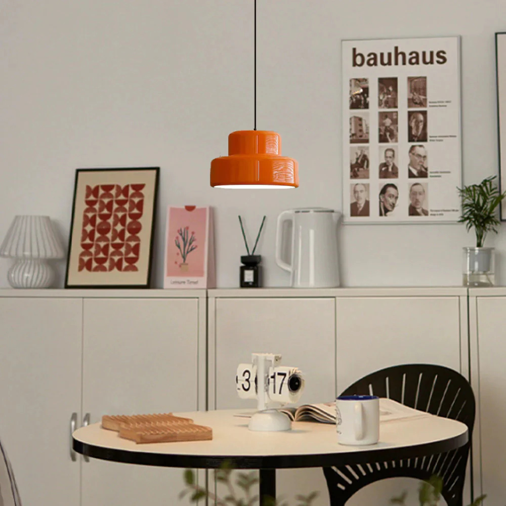 Bauhaus Vintage Orange Warm Pendant Light For Dining Room - Cueteks
