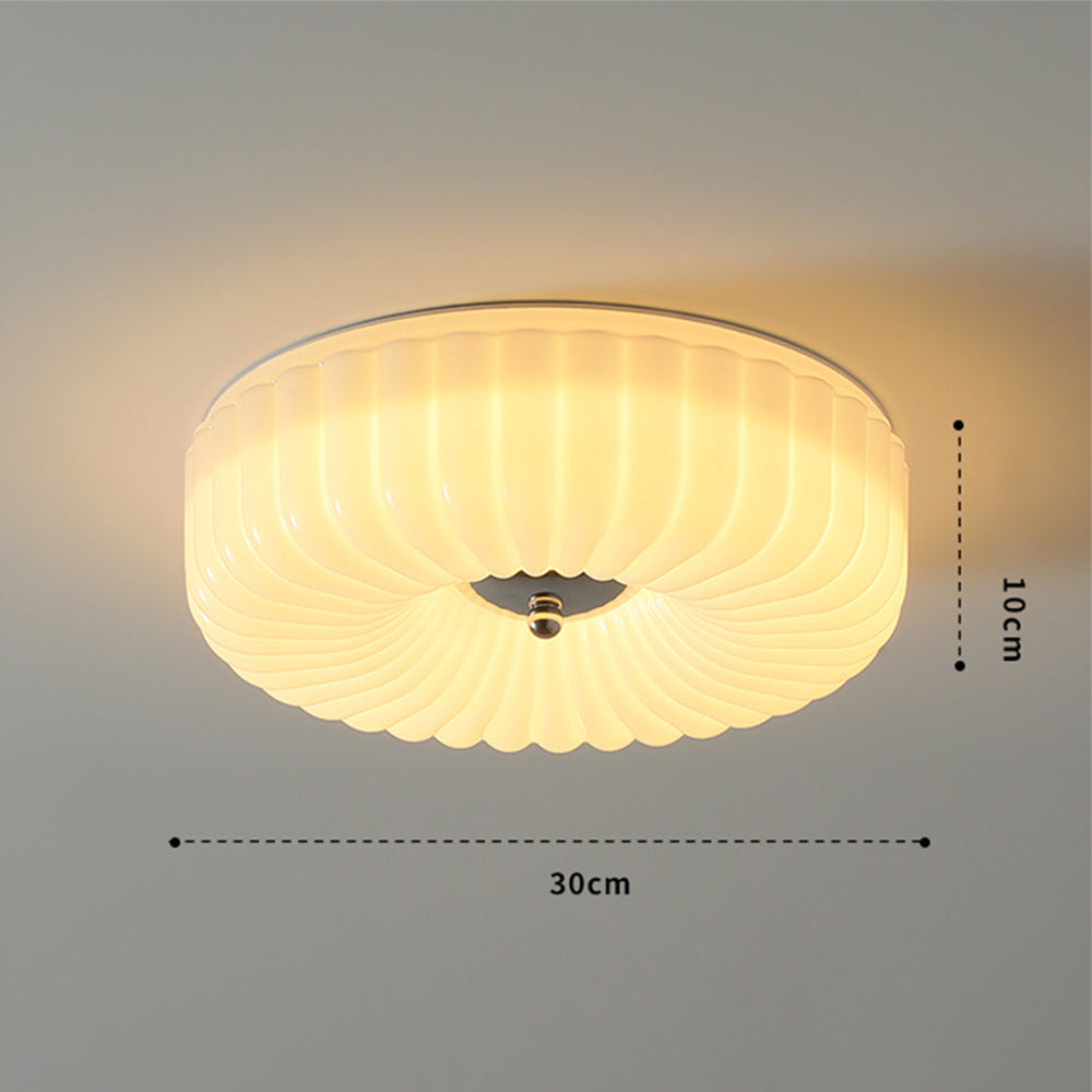 Vinatge Bauhaus Cream Glass Ceiling Light - Cueteks