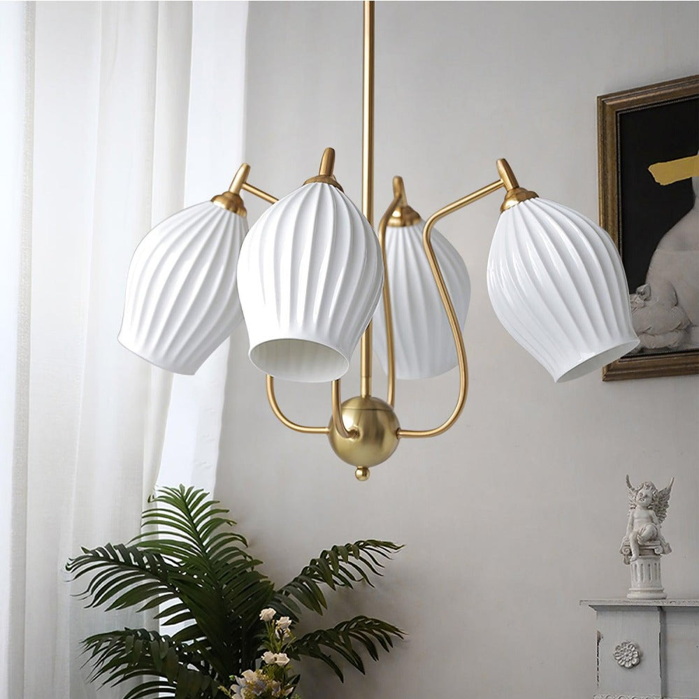 Modern Ceramics Flower shaped Warm Chandelier - Cueteks