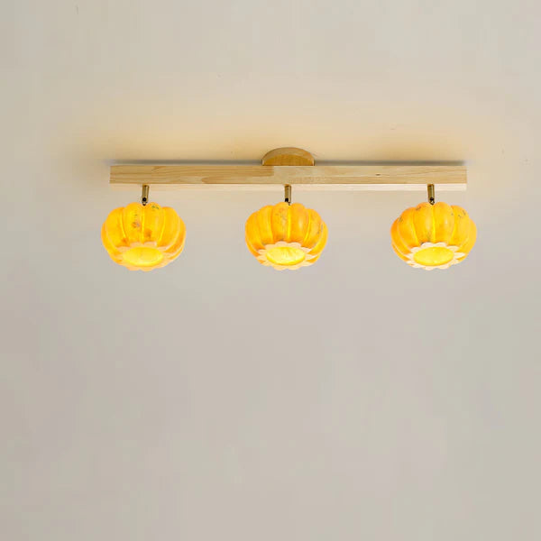 Eco-friendly Yellow Pumpkin Ceiling Lamp - Cueteks