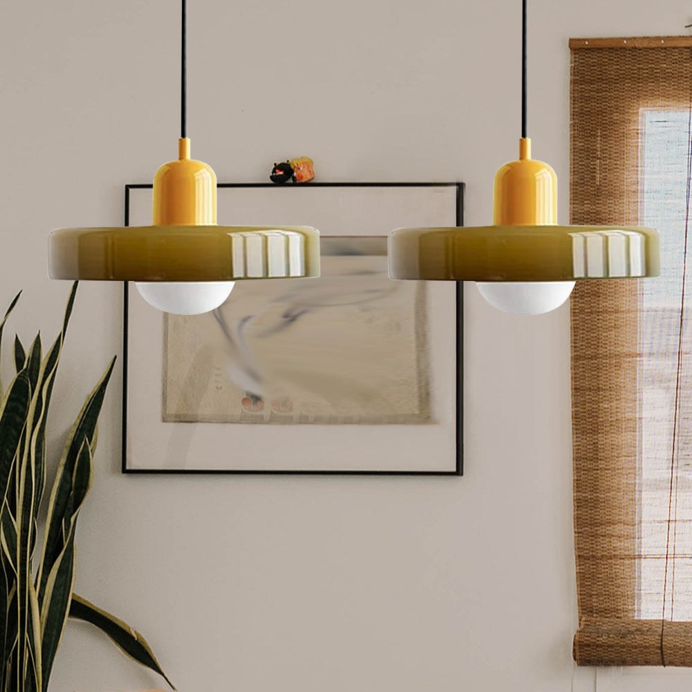 2 Heads Modern Bauhaus Glass Pendant Light - Cueteks